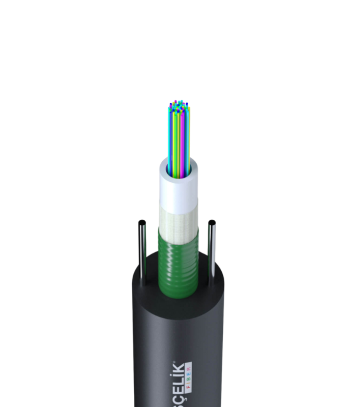 Askı Telli Zırhlı Tek Tüplü Fiber Optik Kablo